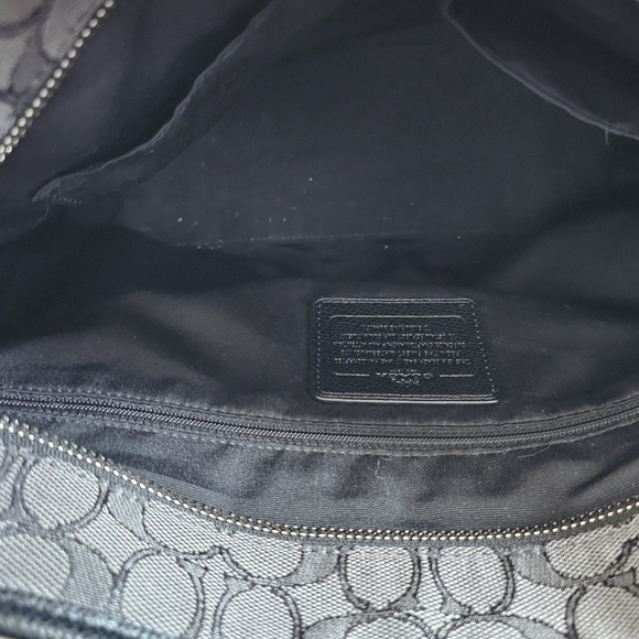 Coach Outline Black and Gray Signature Tote, Excellent Condition - Picture 11 of 14